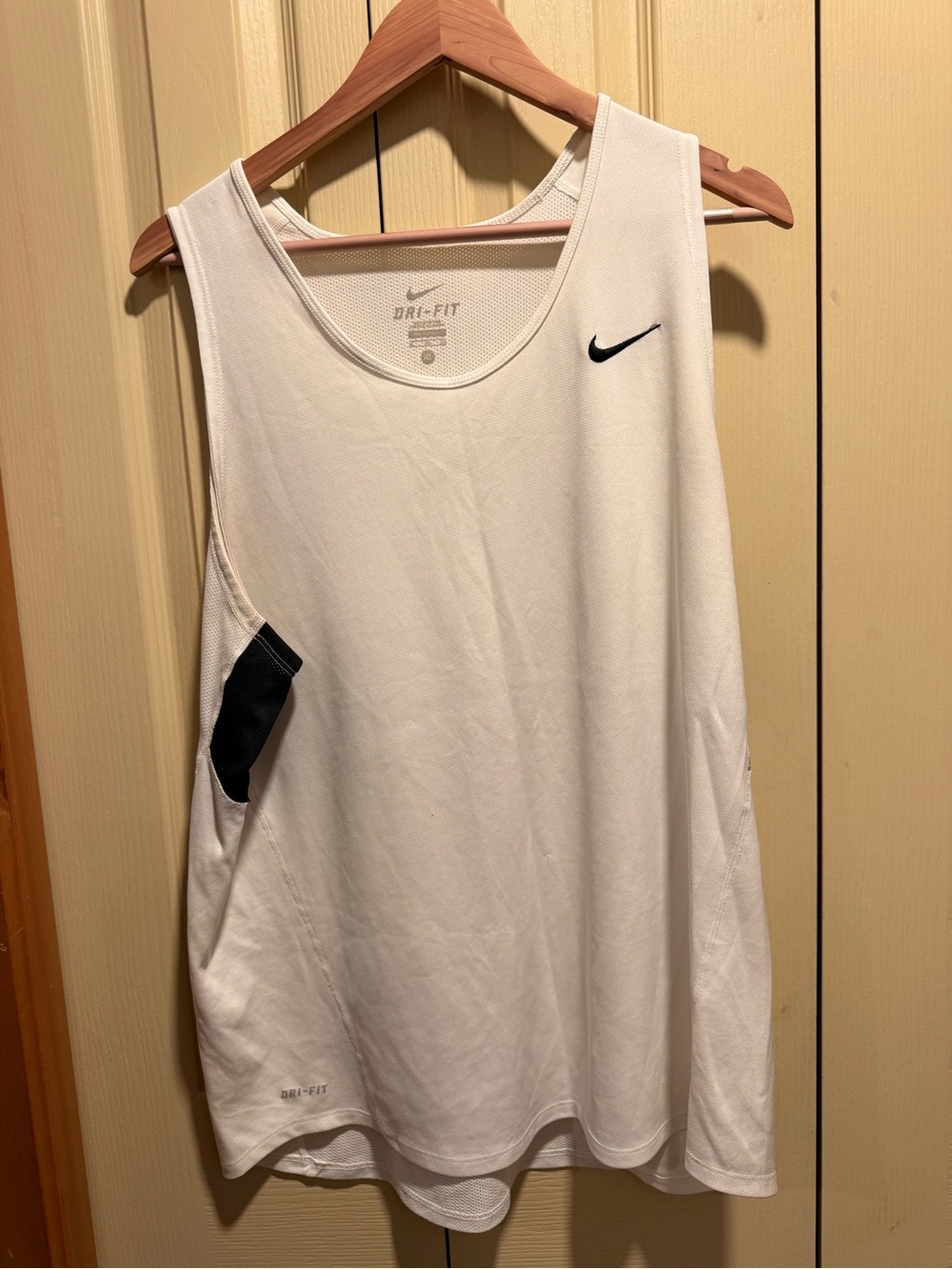 Nike White Dri-FIT Women’s Athletic Tank with Black Swoosh